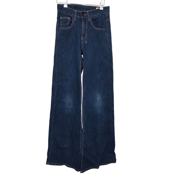 18th Amendment Denim - 18th Amendment Colbert Wide Leg Flare Jeans Dark Wash High Rise Size 26 Long